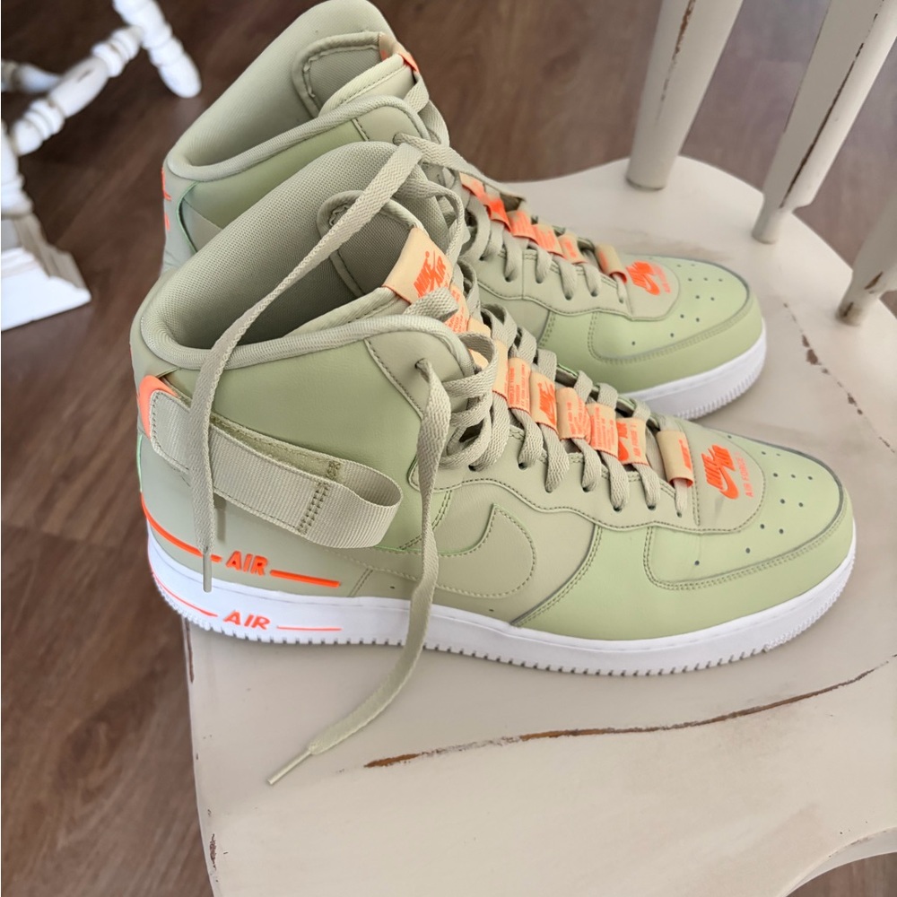 Nike Air Force 1 Olive Aura Sneakers - Picture 3 of 9